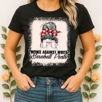 Baseball Mom Moms Against White Baseball Pants Women's T-Shirt thumb 2