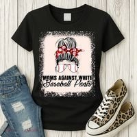 Baseball Mom Moms Against White Baseball Pants Women's T-Shirt thumb 3