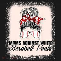 Baseball Mom Moms Against White Baseball Pants Women's T-Shirt thumb 6