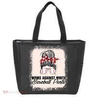 Baseball Mom Moms Against White Baseball Pants Tote Bag thumb 0