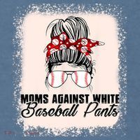 Baseball Mom Moms Against White Baseball Pants Garment-Dyed Sweatshirt thumb 2