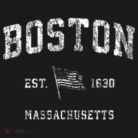Boston Massachusetts Ma Vintage Us Flag Sports T-Shirt thumb 7