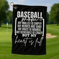 Baseball Mom My Wallet Is Empty My Nerves Are Shot Golf Towel thumb 1