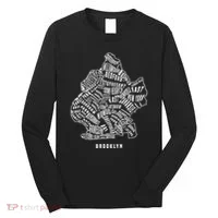 Brooklyn Map Nyc Souvenir Jersey Long Sleeve Shirt thumb 0