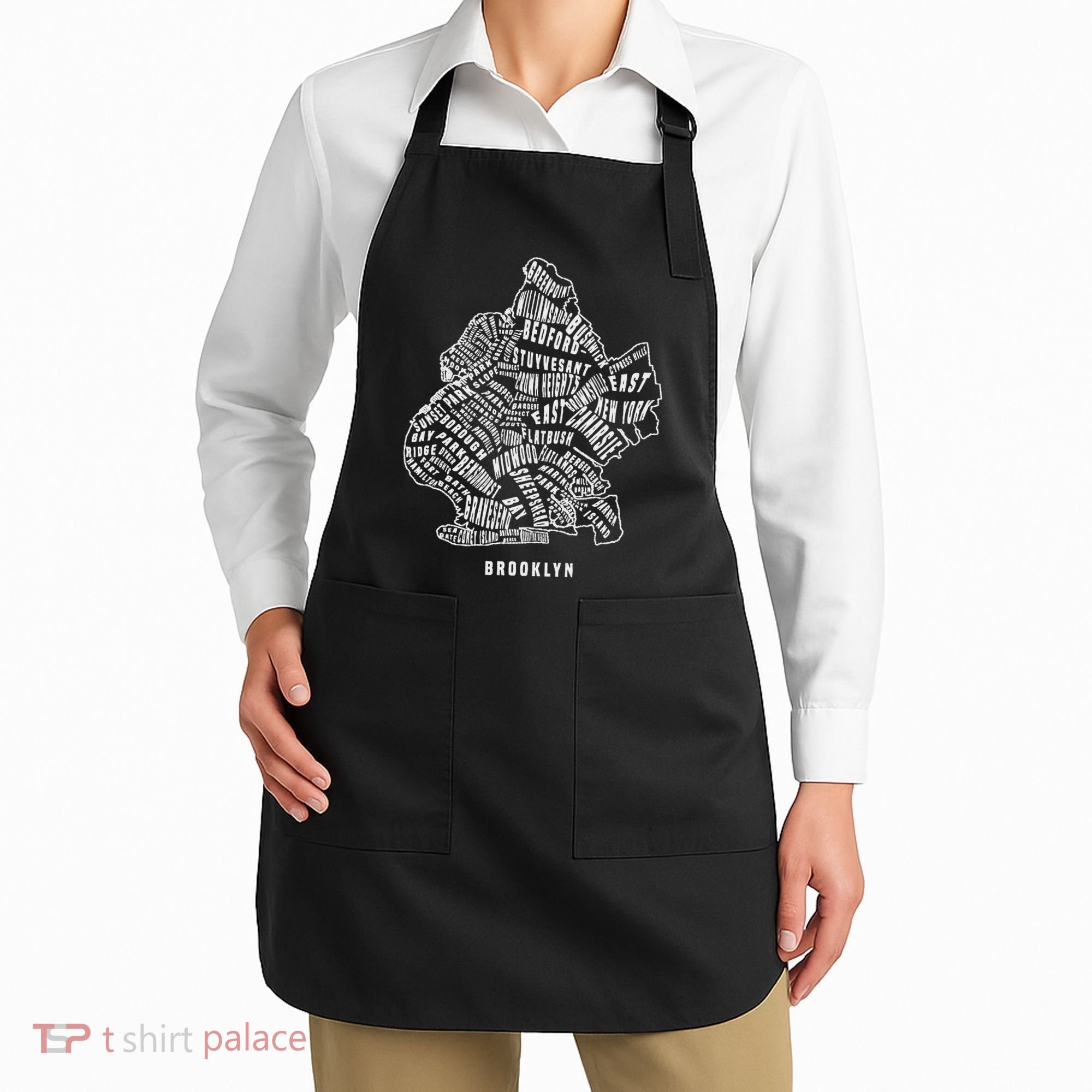Brooklyn Map Nyc Souvenir Jersey Apron