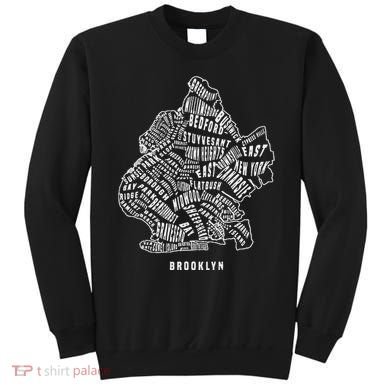 Brooklyn Map Nyc Souvenir Jersey Sweatshirt