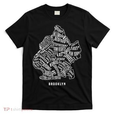 Brooklyn Map Nyc Souvenir Jersey T-Shirt