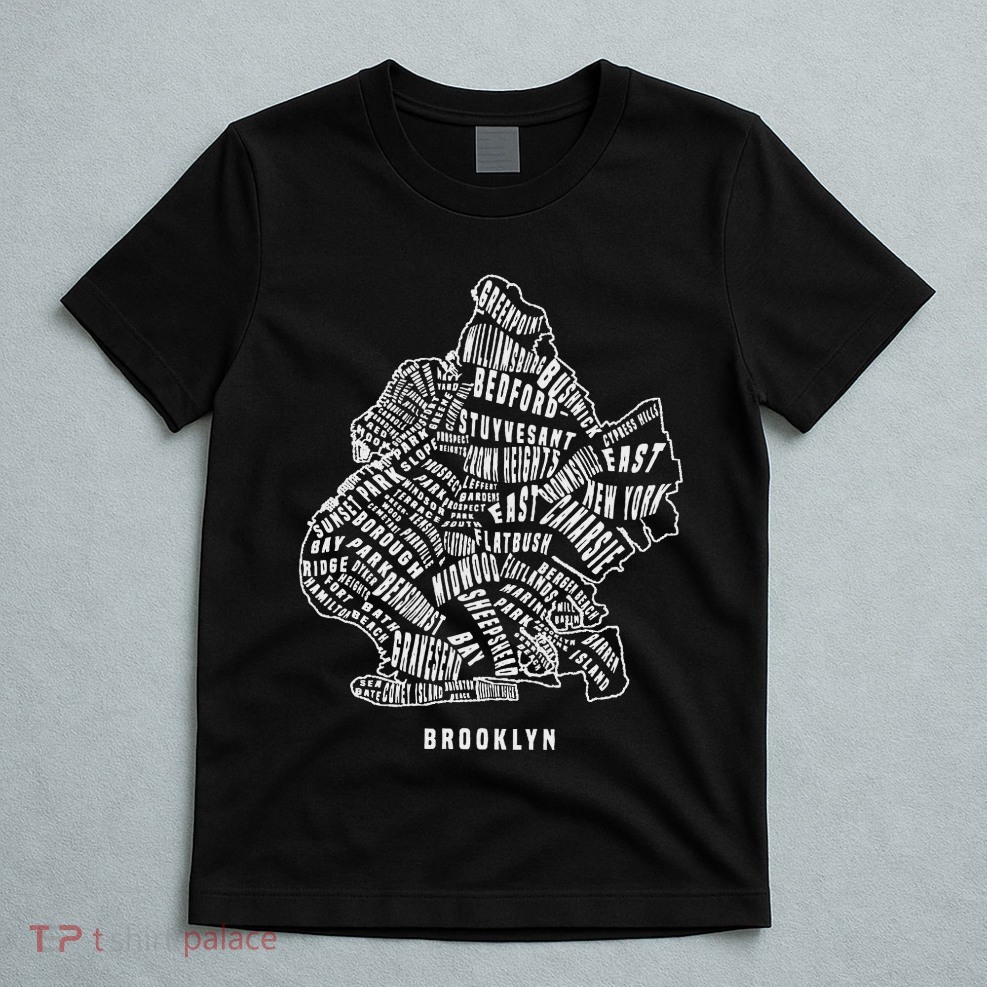 Brooklyn Map Nyc Souvenir Jersey T-Shirt