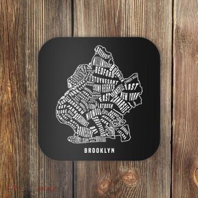 Brooklyn Map Nyc Souvenir Jersey Coaster