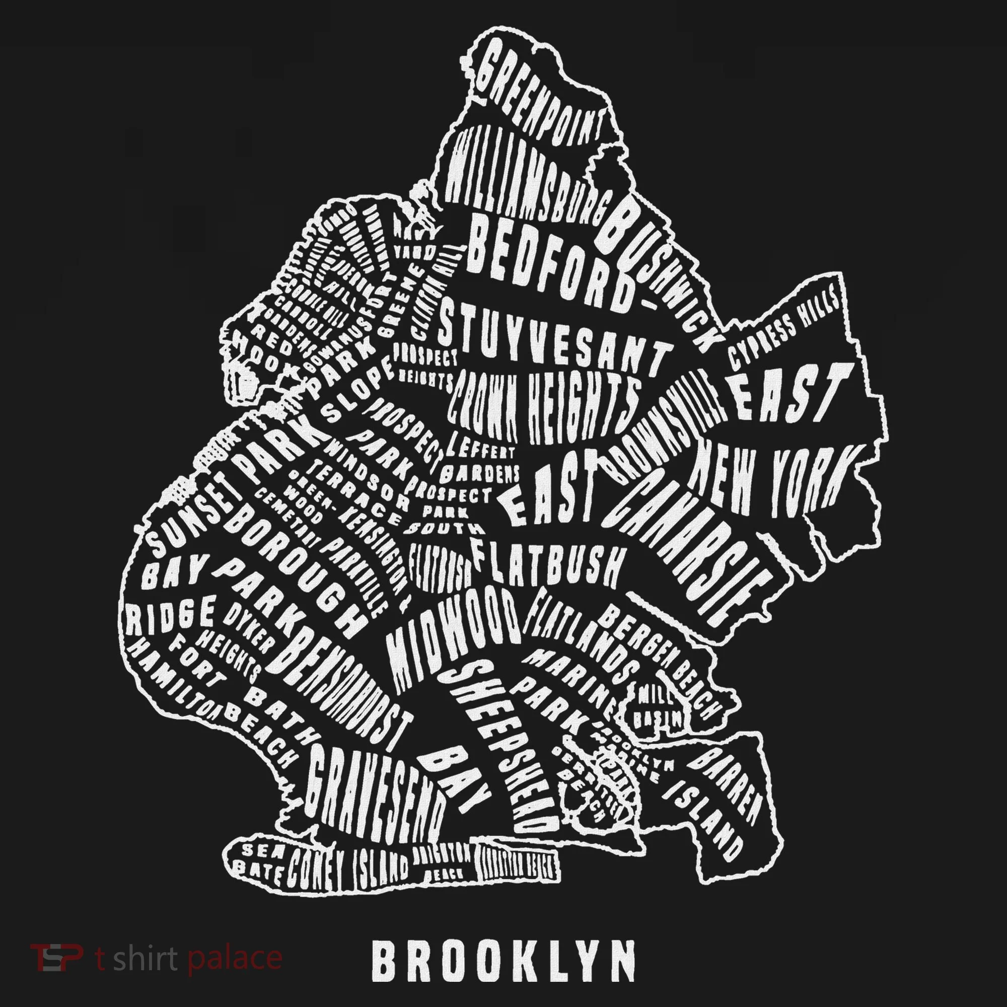Brooklyn Map Nyc Souvenir Jersey Coaster
