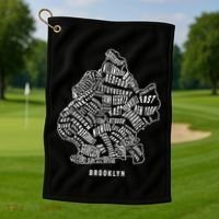 Brooklyn Map Nyc Souvenir Jersey Golf Towel thumb 1