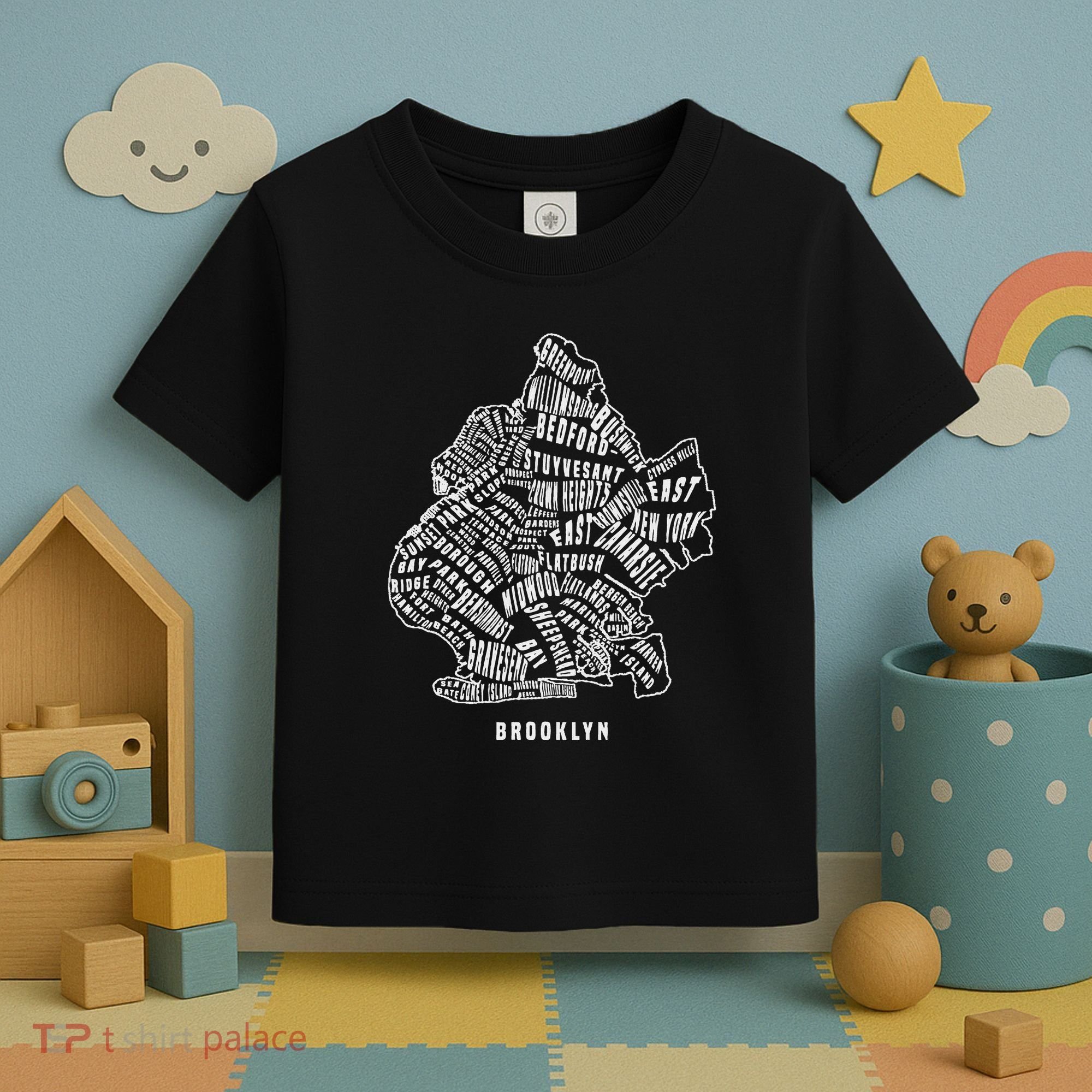 Brooklyn Map Nyc Souvenir Jersey Toddler T-Shirt