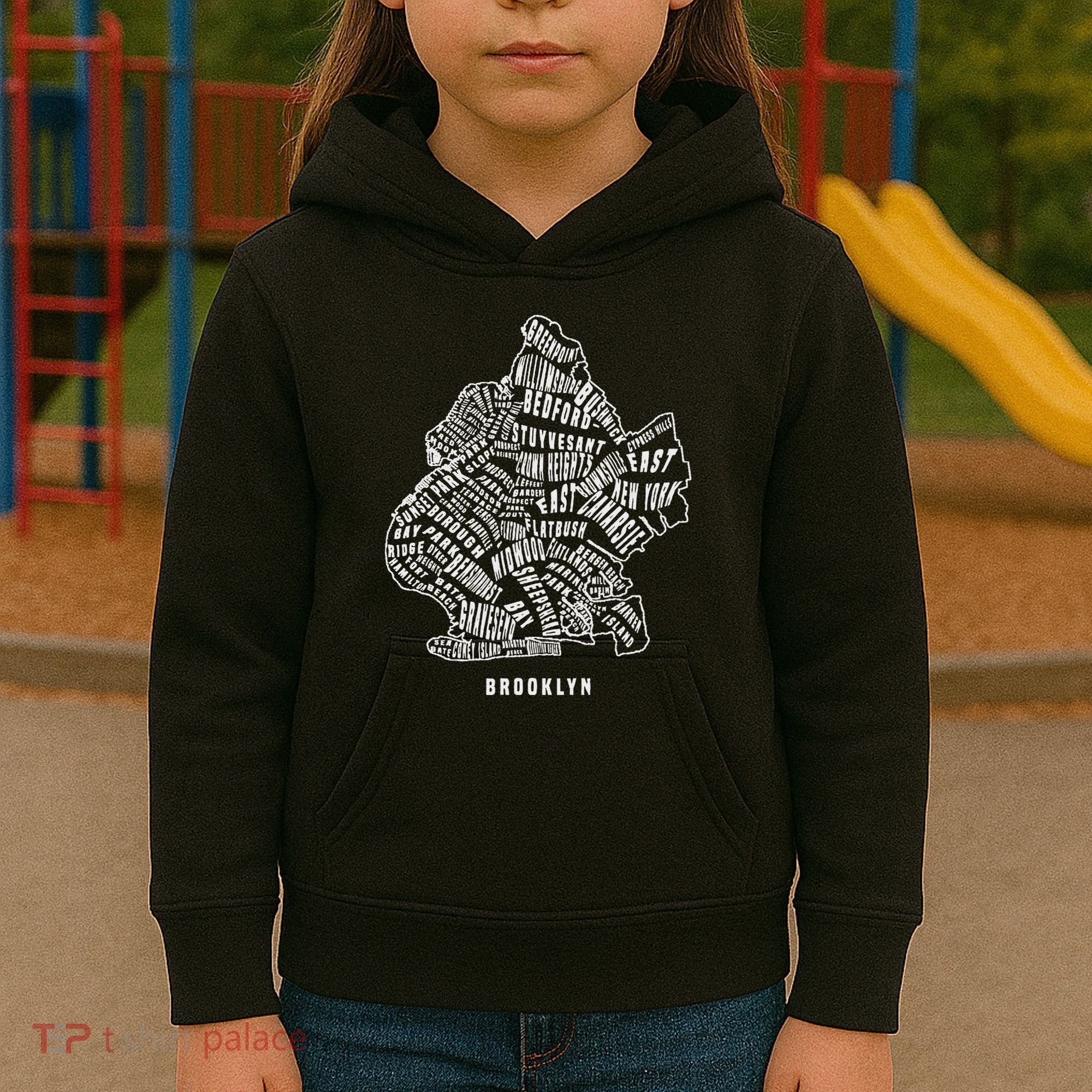 Brooklyn Map Nyc Souvenir Jersey Kids Hoodie