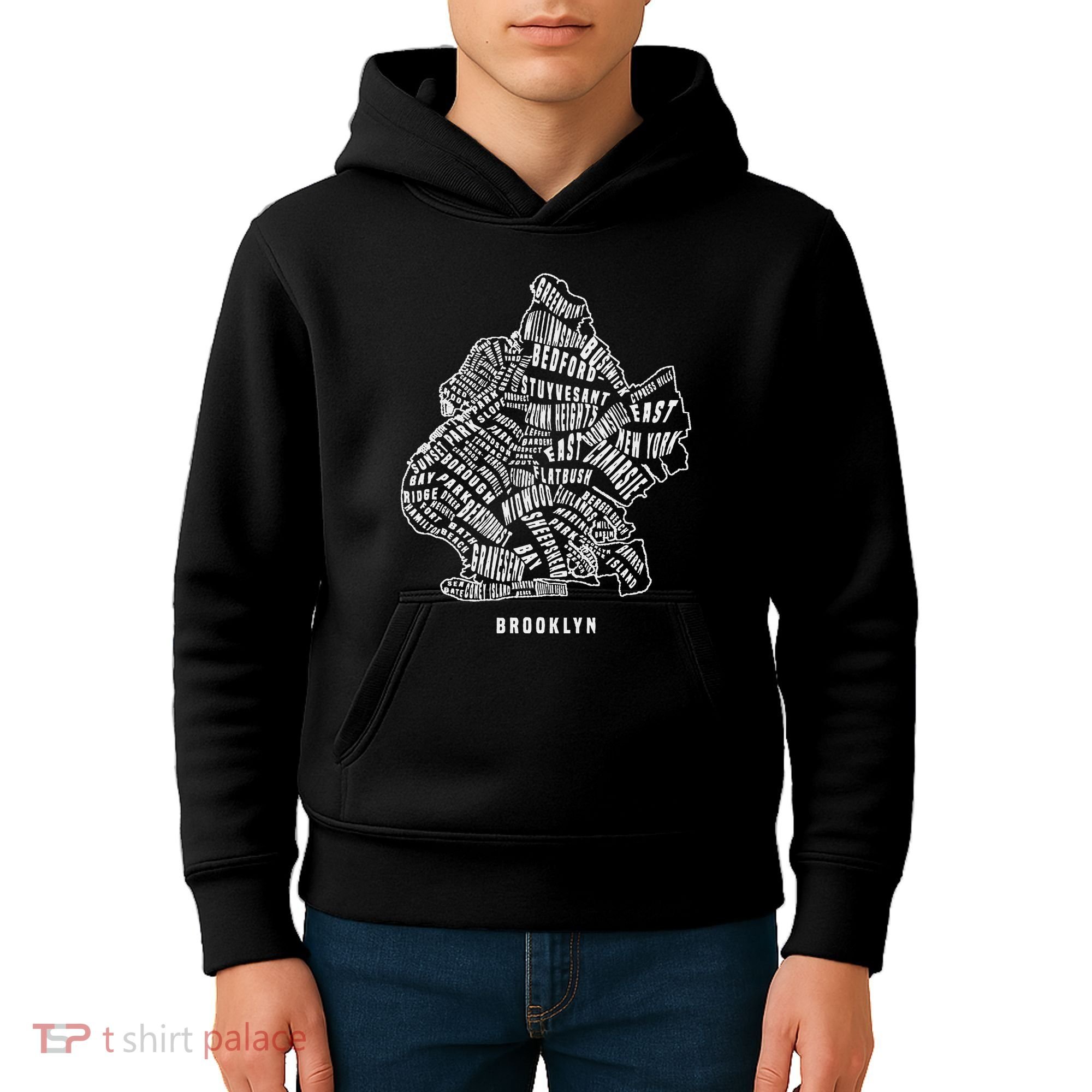 Brooklyn Map Nyc Souvenir Jersey Kids Hoodie