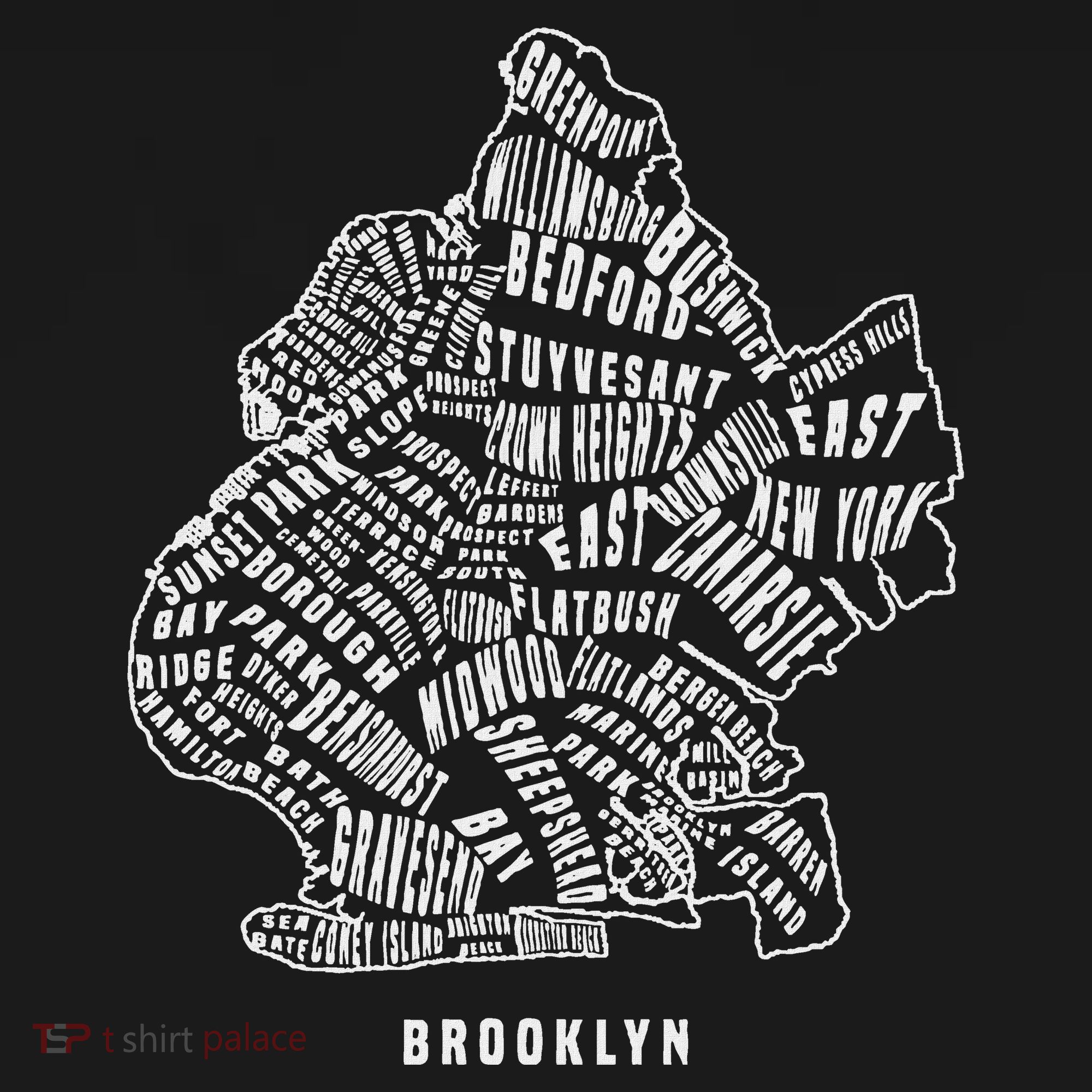 Brooklyn Map Nyc Souvenir Jersey Kids T-Shirt