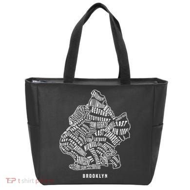 Brooklyn Map Nyc Souvenir Jersey Tote Bag