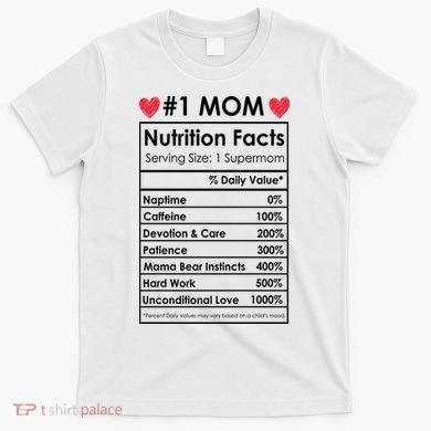 Best Mom Nutrition Facts T-Shirt