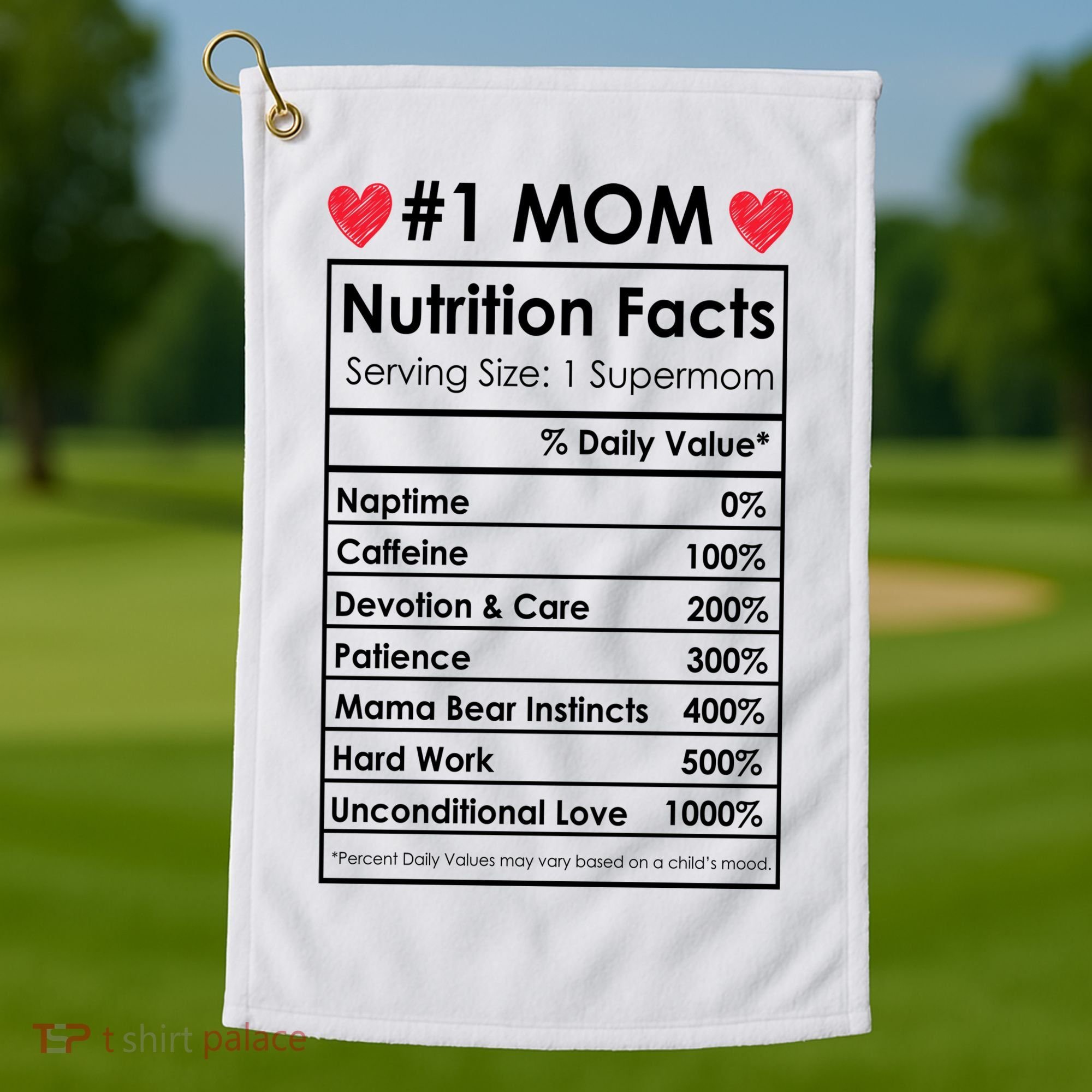Best Mom Nutrition Facts Golf Towel