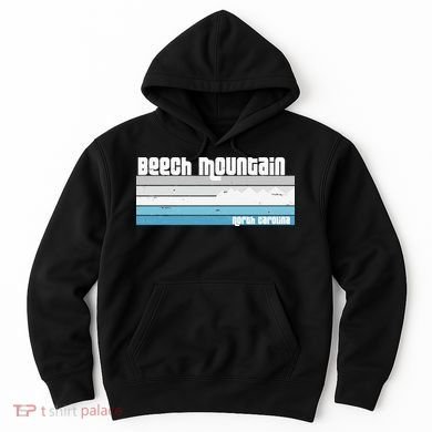 Beech Mountain North Carolina NC Retro Skiing Hiking Hoodie