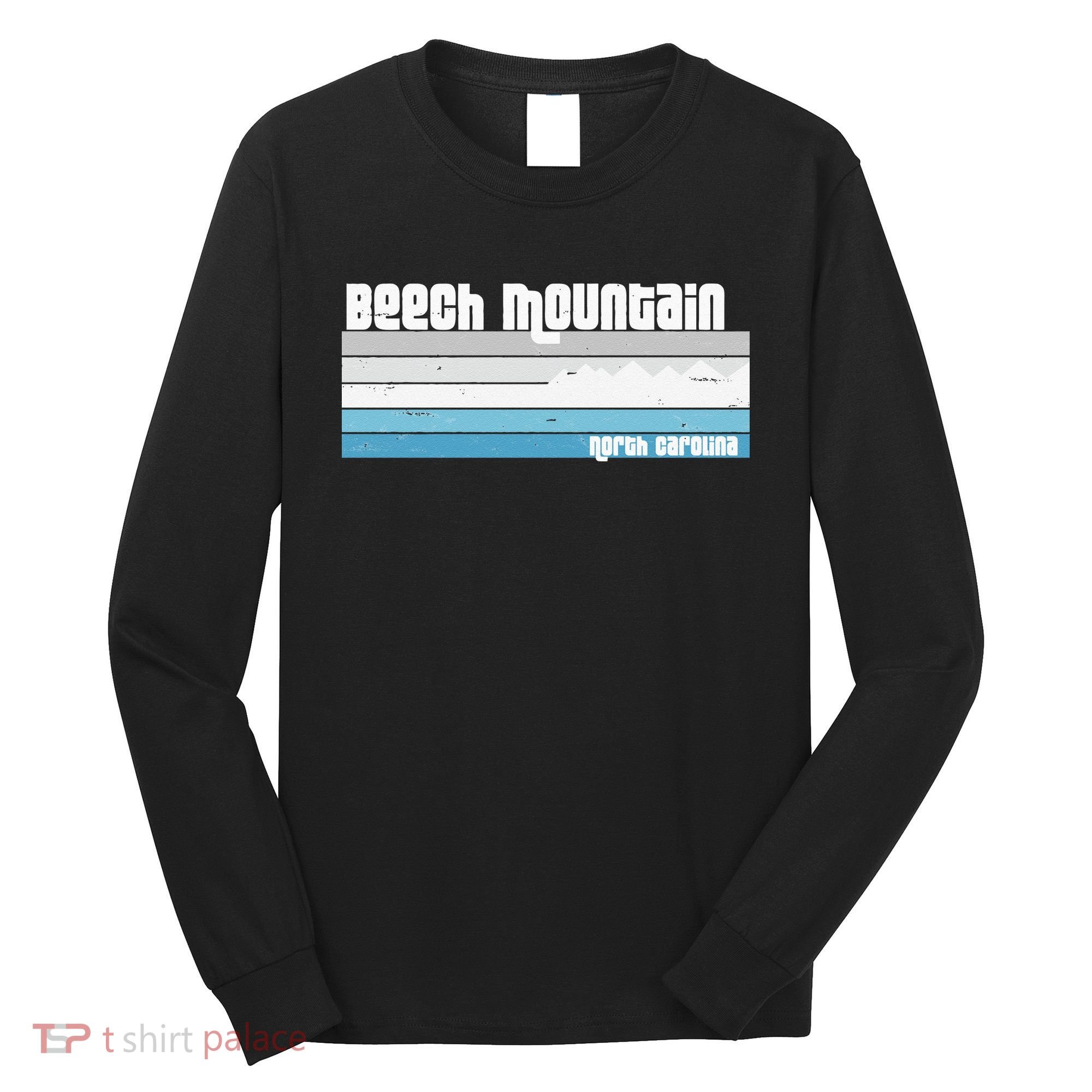 Beech Mountain North Carolina NC Retro Skiing Hiking Long Sleeve Shirt