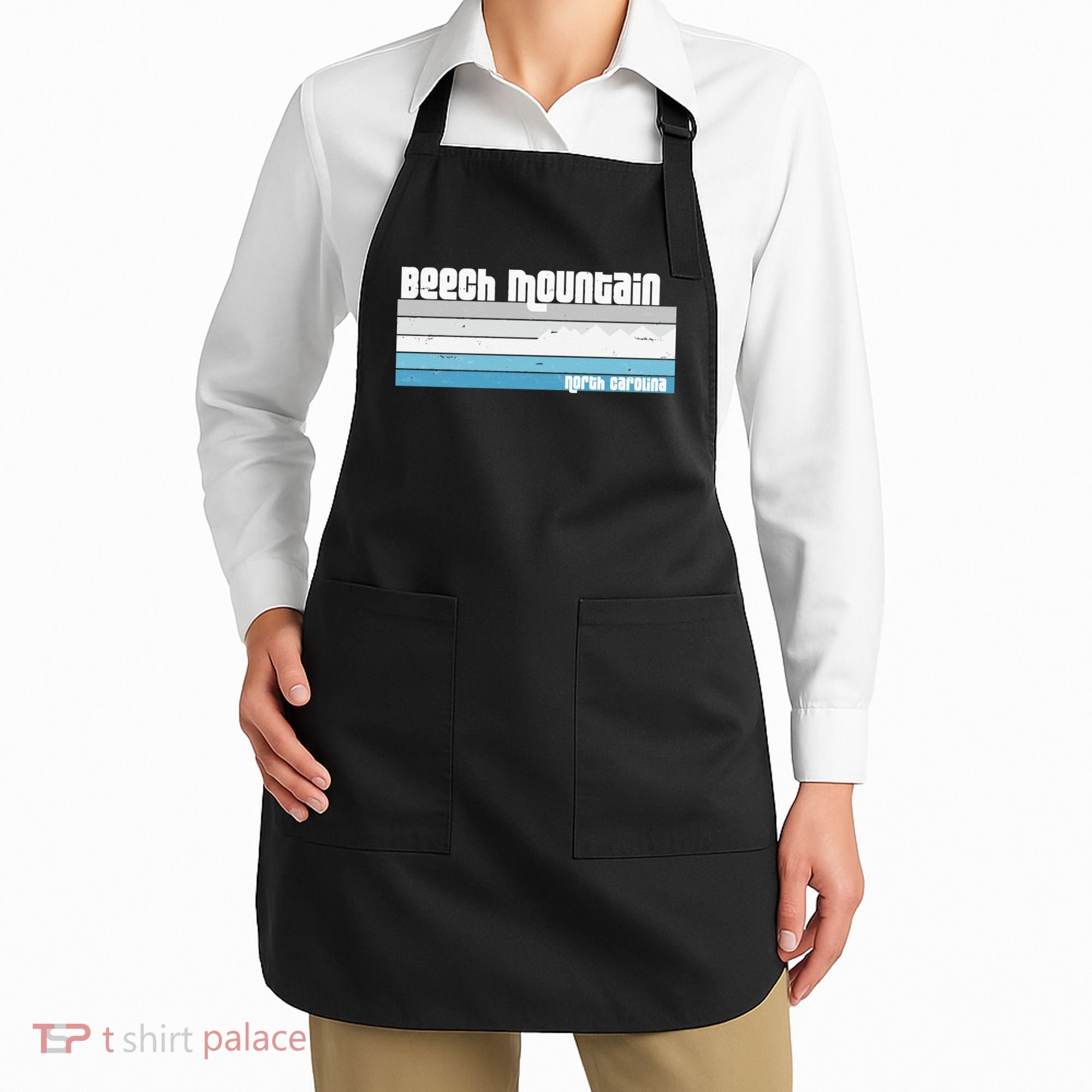 Beech Mountain North Carolina NC Retro Skiing Hiking Apron