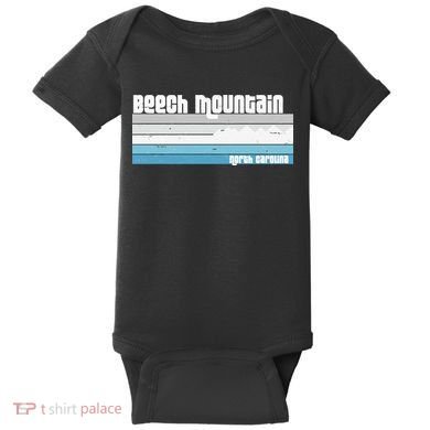 Beech Mountain North Carolina NC Retro Skiing Hiking Baby Bodysuit