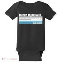 Beech Mountain North Carolina NC Retro Skiing Hiking Baby Bodysuit thumb 0