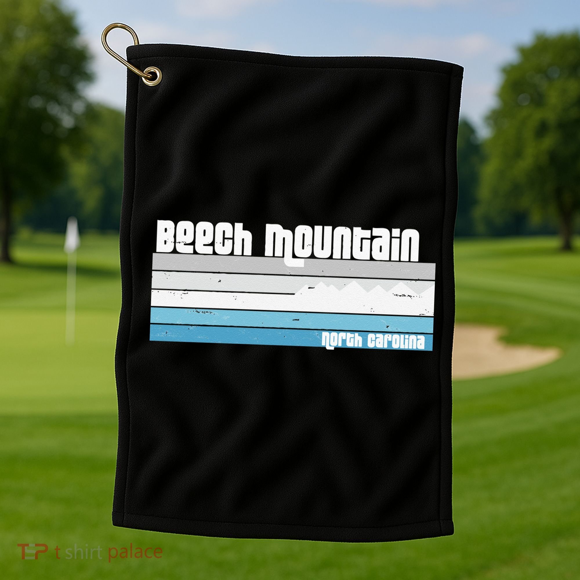 Beech Mountain North Carolina NC Retro Skiing Hiking Golf Towel