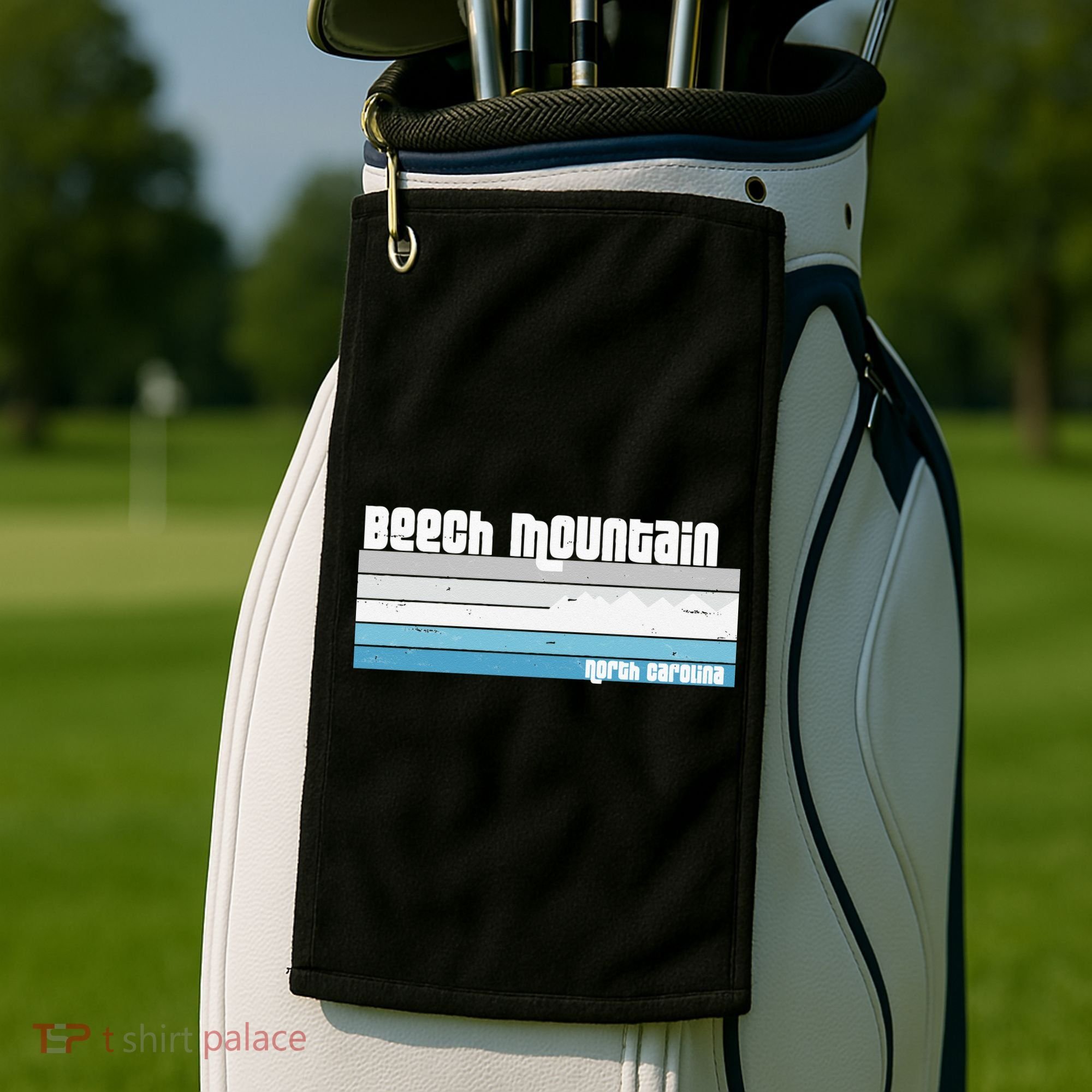 Beech Mountain North Carolina NC Retro Skiing Hiking Golf Towel