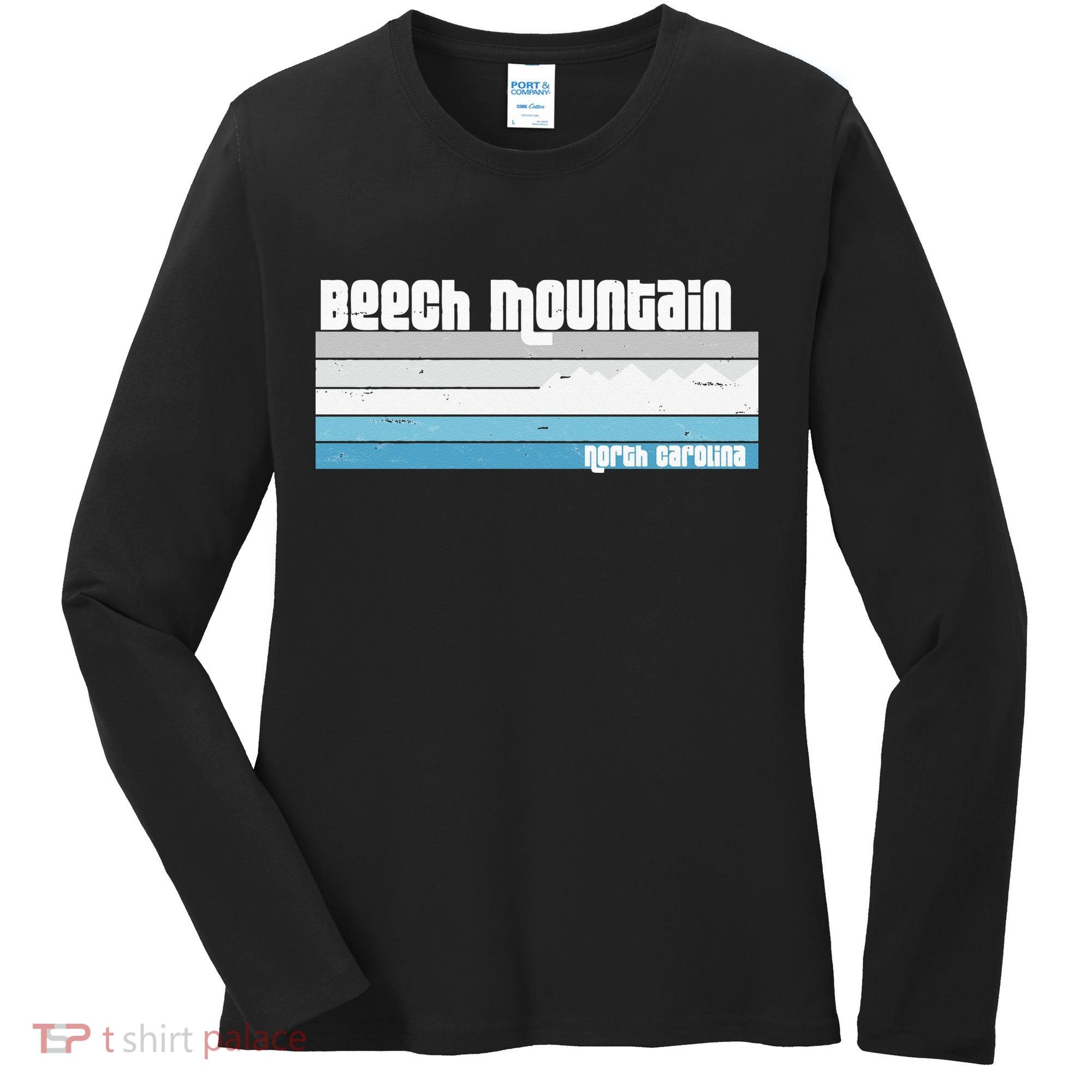 Beech Mountain North Carolina NC Retro Skiing Hiking Women's Long Sleeve Shirt