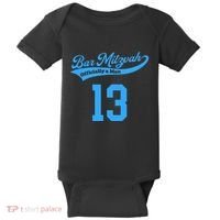 Bar Mitzvah Ofiicaly A Man Sports Baseball Baby Bodysuit thumb 0