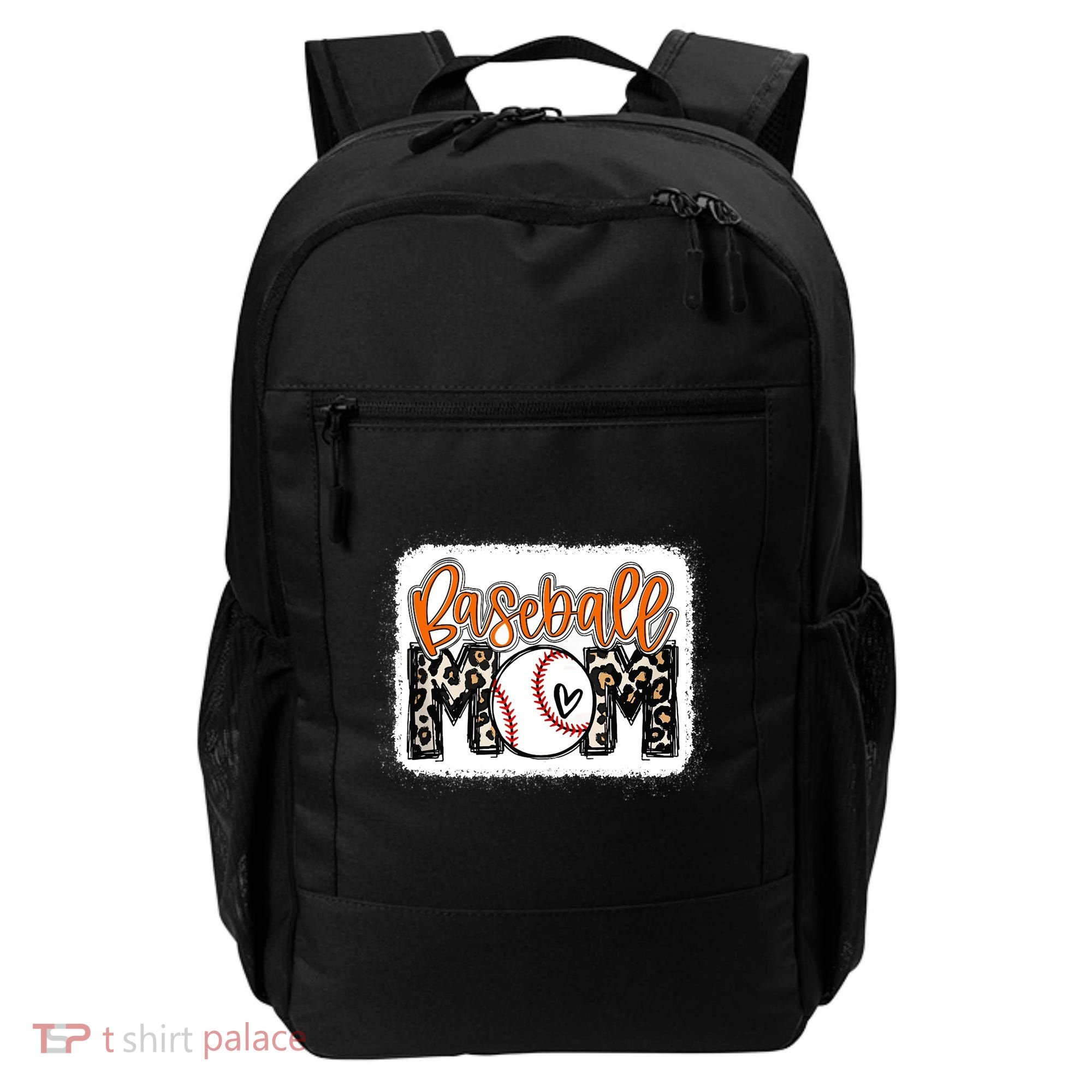 Baseball Mom Orange Leopard Baseball Mama Tank Top Backpack
