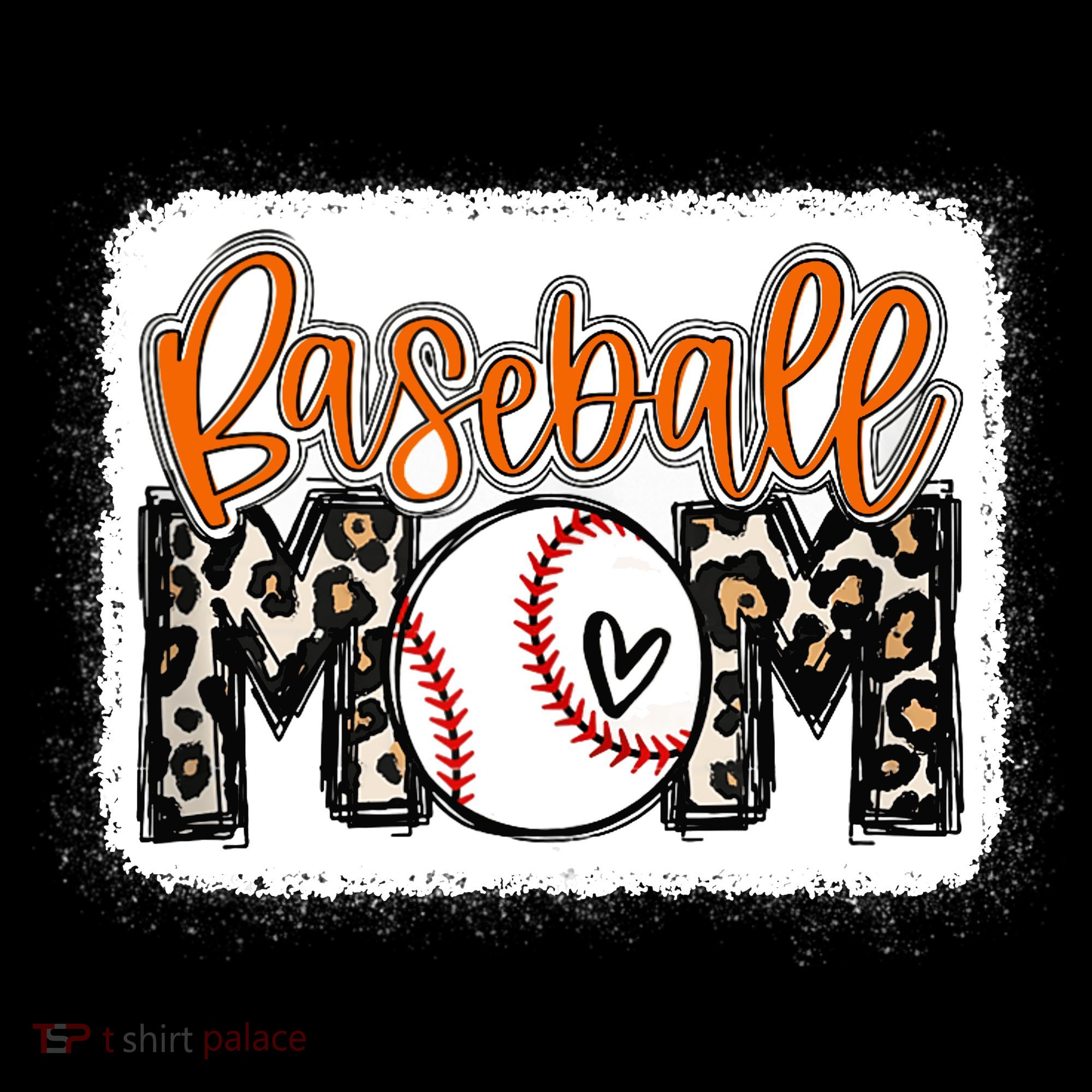 Baseball Mom Orange Leopard Baseball Mama Tank Top Ladies PosiCharge Competitor Racerback Tank