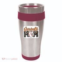 Baseball Mom Orange Leopard Baseball Mama Tank Top 16oz Travel Tumbler thumb 0
