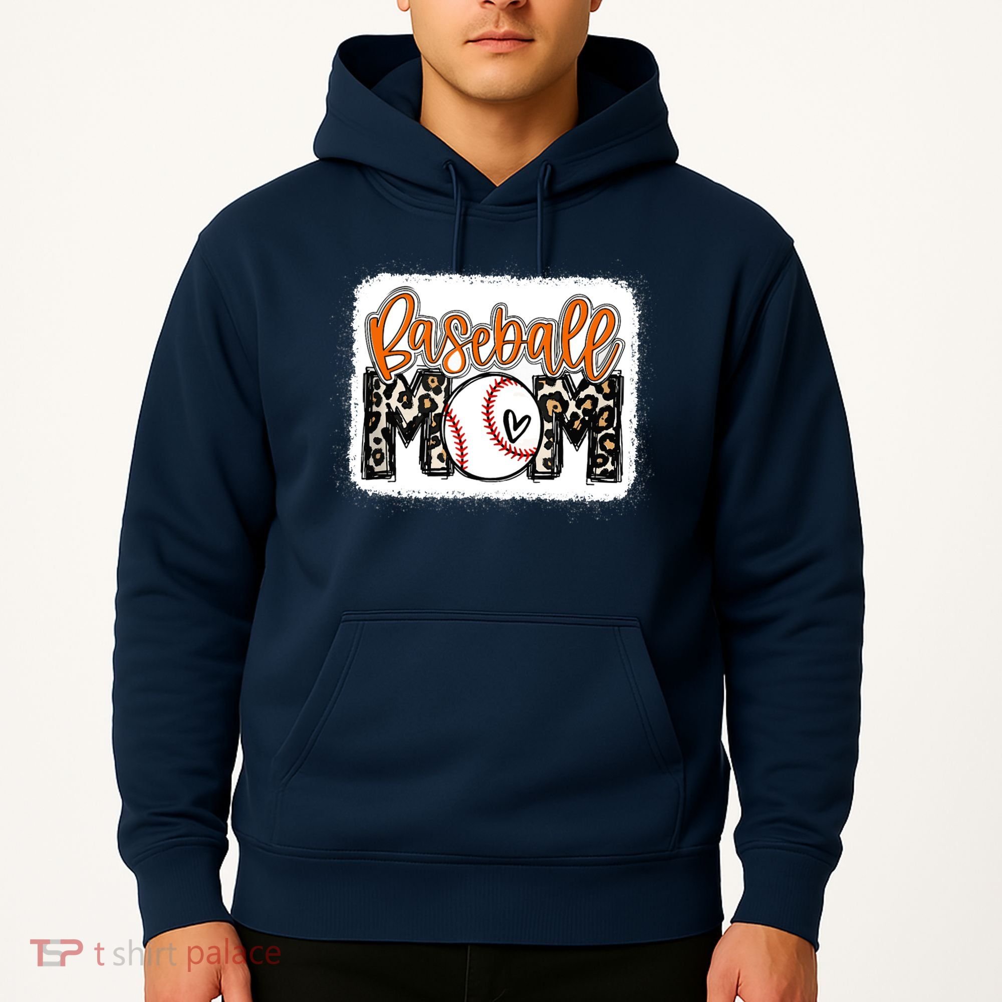 Baseball Mom Orange Leopard Baseball Mama Tank Top Hoodie