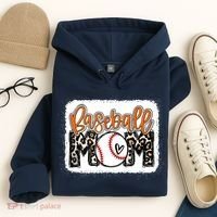 Baseball Mom Orange Leopard Baseball Mama Tank Top Hoodie thumb 4