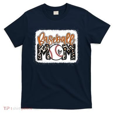 Baseball Mom Orange Leopard Baseball Mama Tank Top T-Shirt