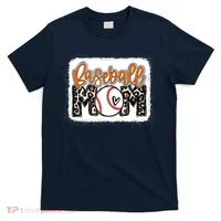 Baseball Mom Orange Leopard Baseball Mama Tank Top T-Shirt thumb 0