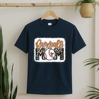 Baseball Mom Orange Leopard Baseball Mama Tank Top T-Shirt thumb 2