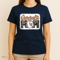 Baseball Mom Orange Leopard Baseball Mama Tank Top T-Shirt thumb 4