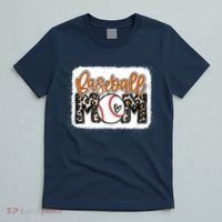 Baseball Mom Orange Leopard Baseball Mama Tank Top T-Shirt thumb 5