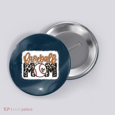 Baseball Mom Orange Leopard Baseball Mama Tank Top Button