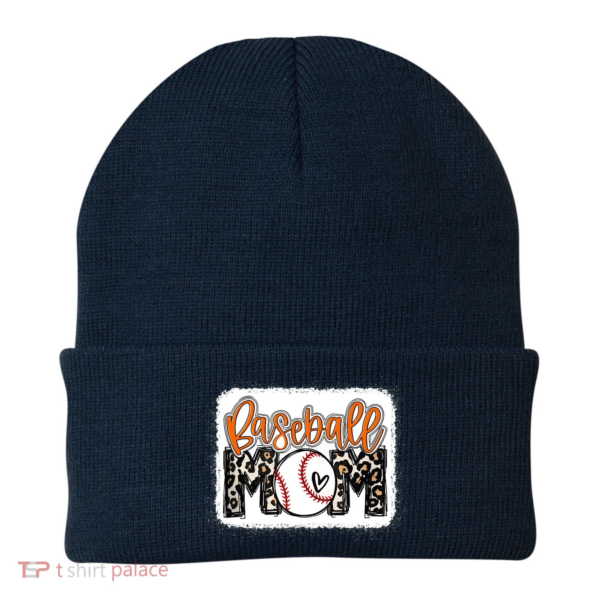 Baseball Mom Orange Leopard Baseball Mama Tank Top Beanie