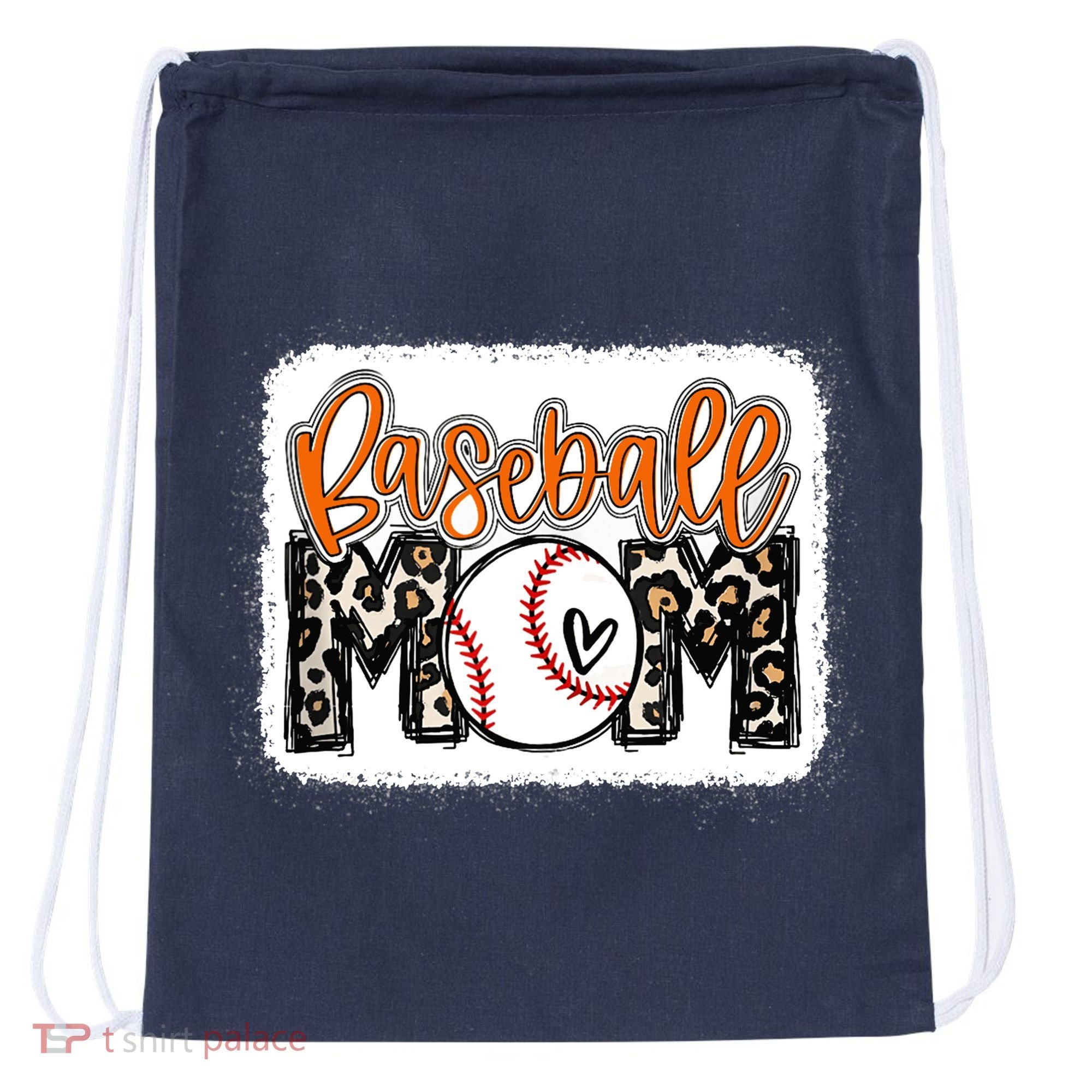 Baseball Mom Orange Leopard Baseball Mama Tank Top Drawstring Bag