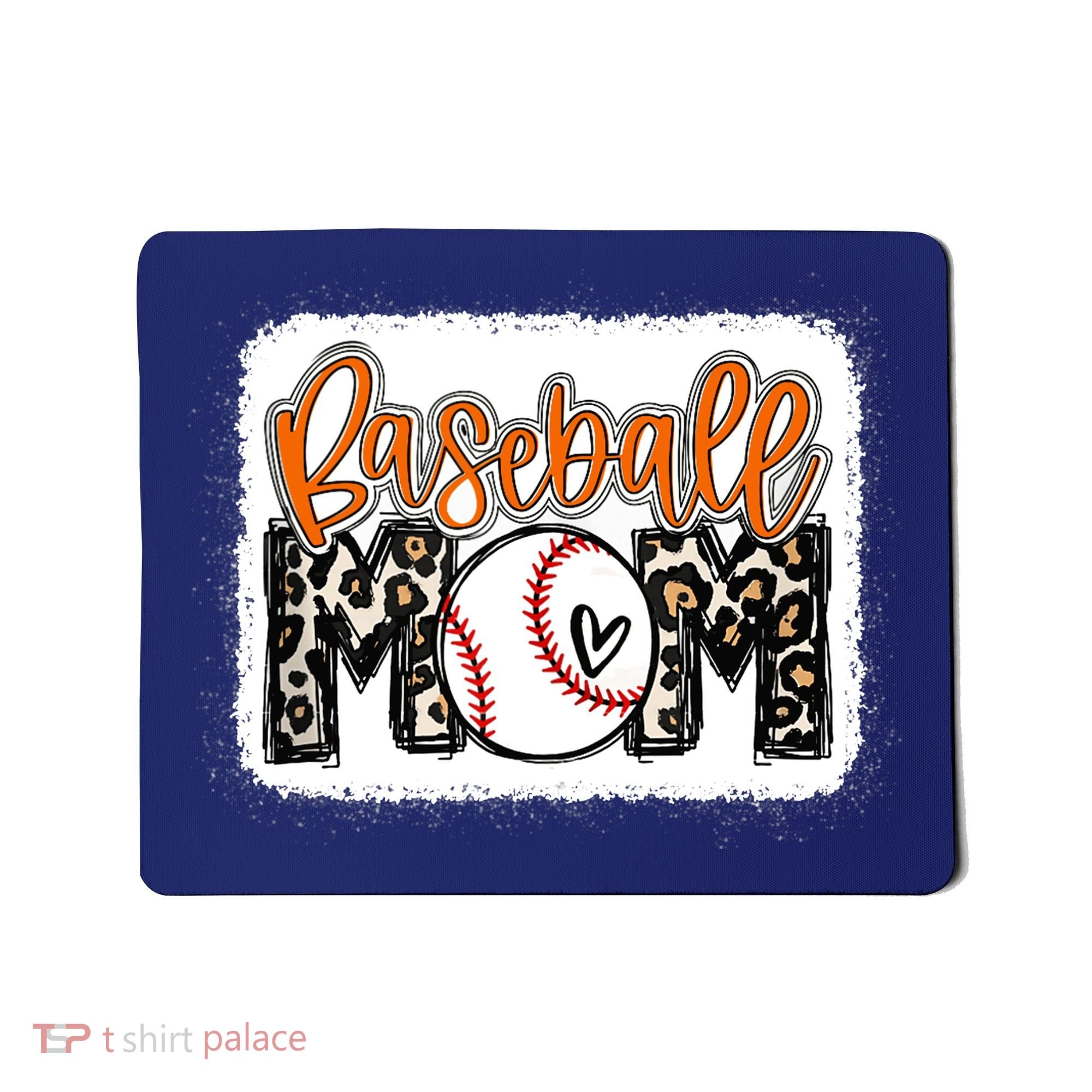 Baseball Mom Orange Leopard Baseball Mama Tank Top Mousepad