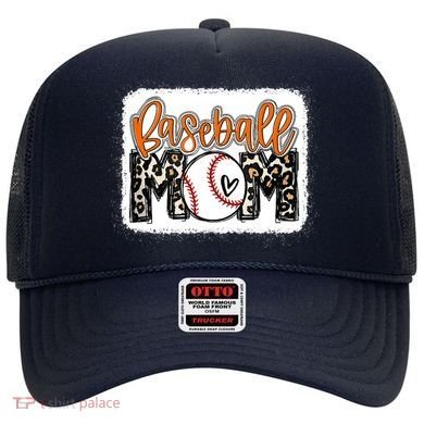 Baseball Mom Orange Leopard Baseball Mama Tank Top Hat