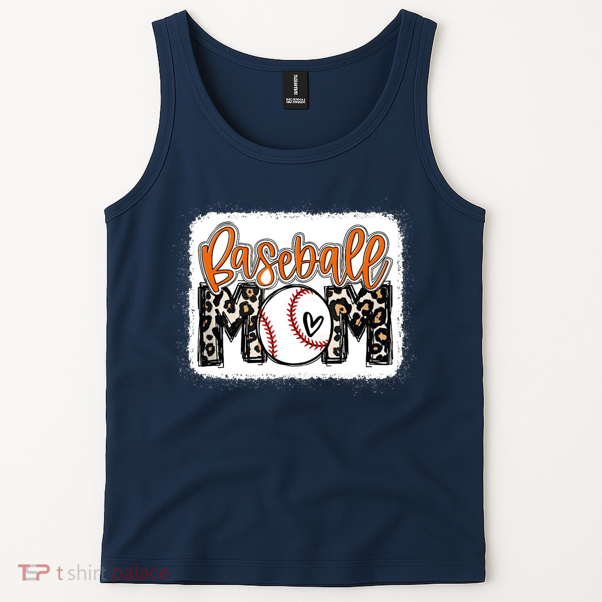 Baseball Mom Orange Leopard Baseball Mama Tank Top Tank Top