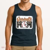 Baseball Mom Orange Leopard Baseball Mama Tank Top Tank Top thumb 3