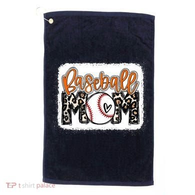 Baseball Mom Orange Leopard Baseball Mama Tank Top Golf Towel