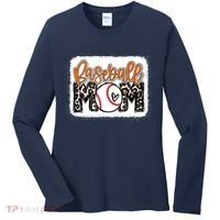 Baseball Mom Orange Leopard Baseball Mama Tank Top Women's Long Sleeve Shirt thumb 0